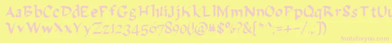 Шрифт Delagarza – розовые шрифты на жёлтом фоне