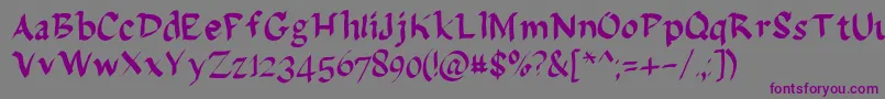 Delagarza-Schriftart – Violette Schriften auf grauem Hintergrund