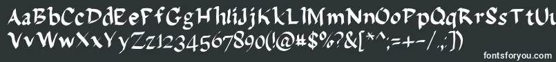 Delagarza-fontti – valkoiset fontit mustalla taustalla