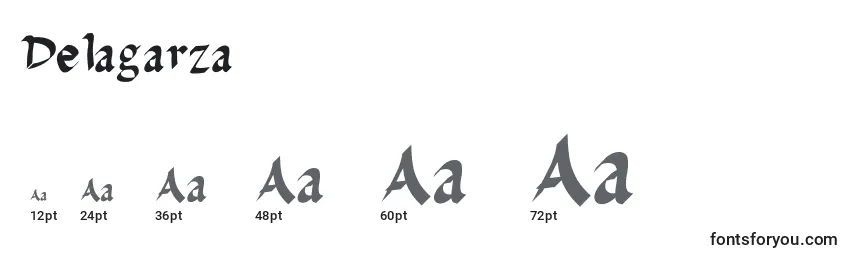 Размеры шрифта Delagarza