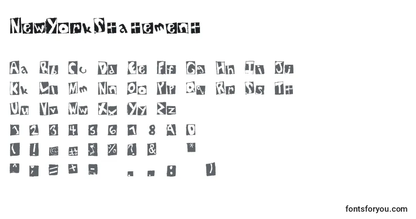 A fonte NewYorkStatement – alfabeto, números, caracteres especiais