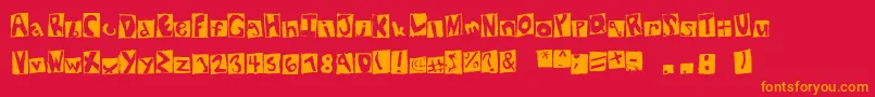 フォントNewYorkStatement – 赤い背景にオレンジの文字