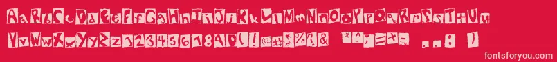フォントNewYorkStatement – 赤い背景にピンクのフォント