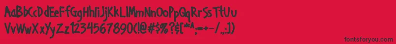 Handab Font – Black Fonts on Red Background