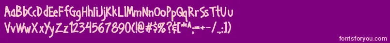 フォントHandab – 紫の背景にピンクのフォント