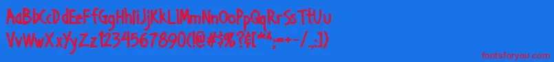 Handab Font – Red Fonts on Blue Background
