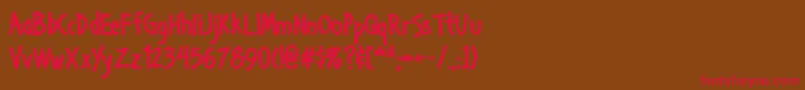 Handab Font – Red Fonts on Brown Background