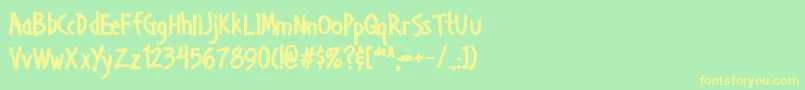 Handab Font – Yellow Fonts on Green Background