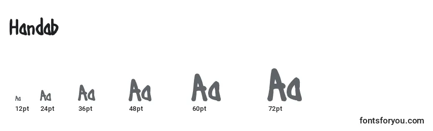 Handab Font Sizes