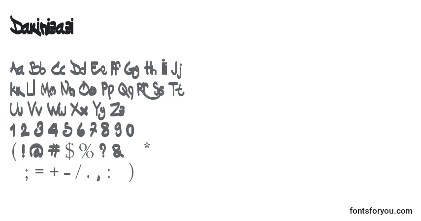 Schriftart Dakinizazi – Alphabet, Zahlen, spezielle Symbole