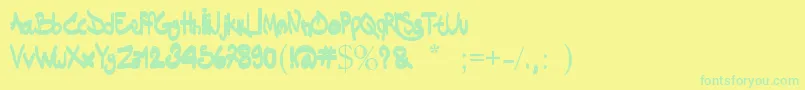Dakinizazi Font – Green Fonts on Yellow Background