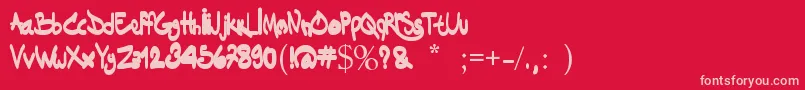 Dakinizazi Font – Pink Fonts on Red Background