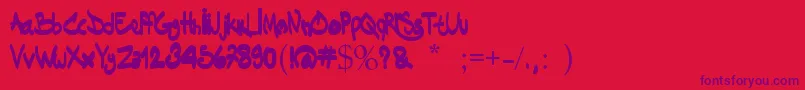 Dakinizazi Font – Purple Fonts on Red Background