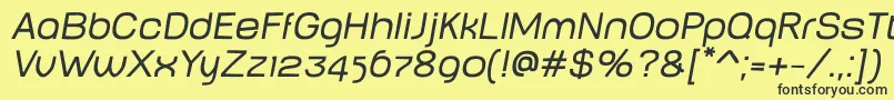 フォントBabyMineplumpOblique – 黒い文字の黄色い背景