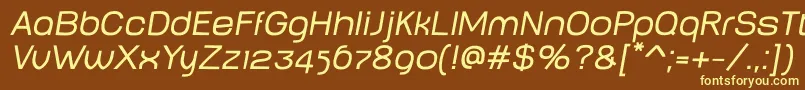 BabyMineplumpOblique Font – Yellow Fonts on Brown Background