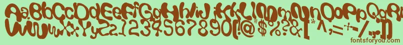 GiveRegularTtstd Font – Brown Fonts on Green Background