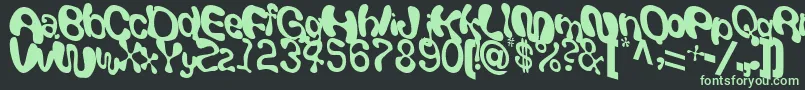 Fonte GiveRegularTtstd – fontes verdes em um fundo preto