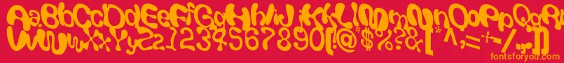 フォントGiveRegularTtstd – 赤い背景にオレンジの文字