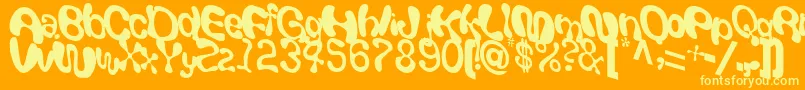 GiveRegularTtstd Font – Yellow Fonts on Orange Background