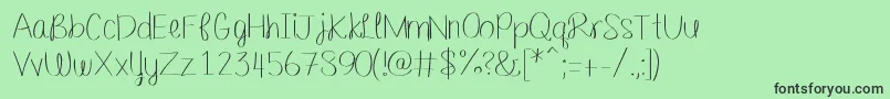 Шрифт Barefootbluejeannight – чёрные шрифты на зелёном фоне