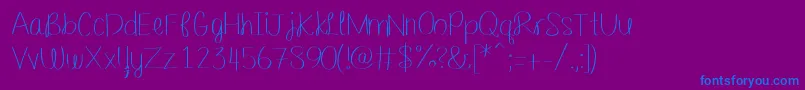 Шрифт Barefootbluejeannight – синие шрифты на фиолетовом фоне