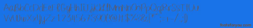 Шрифт Barefootbluejeannight – коричневые шрифты на синем фоне