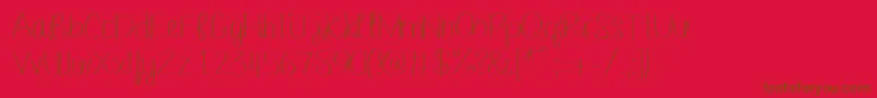 Шрифт Barefootbluejeannight – коричневые шрифты на красном фоне