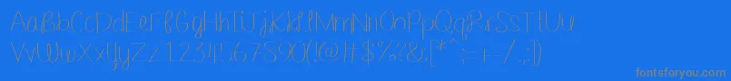 Barefootbluejeannight Font – Gray Fonts on Blue Background
