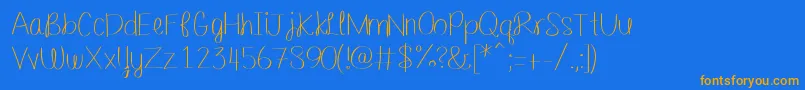 Шрифт Barefootbluejeannight – оранжевые шрифты на синем фоне