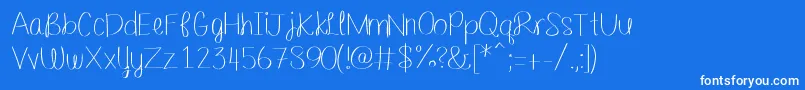 Шрифт Barefootbluejeannight – белые шрифты на синем фоне
