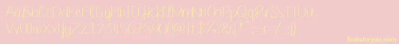 Barefootbluejeannight-Schriftart – Gelbe Schriften auf rosa Hintergrund