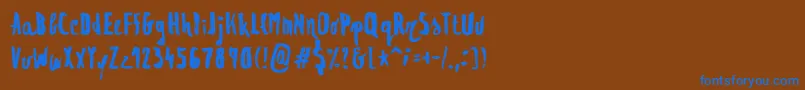 Regolith1 Font – Blue Fonts on Brown Background