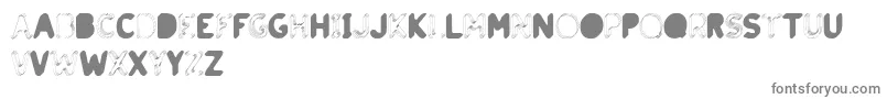 BrouhahaTwo-fontti – harmaat kirjasimet valkoisella taustalla