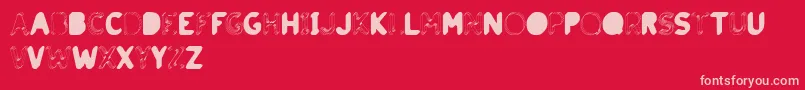 BrouhahaTwo Font – Pink Fonts on Red Background