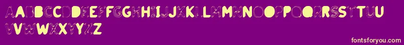 BrouhahaTwo Font – Yellow Fonts on Purple Background