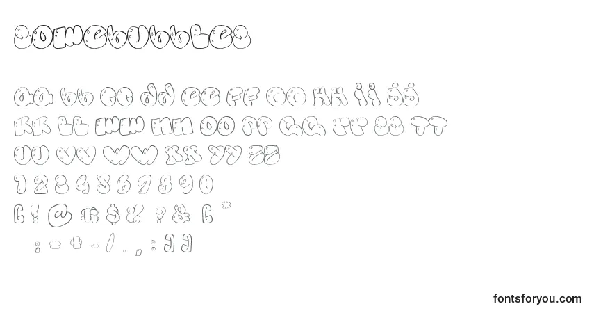 Czcionka SomeBubbles – alfabet, cyfry, specjalne znaki