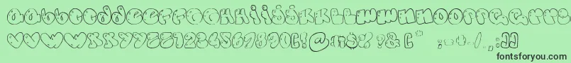 SomeBubbles-fontti – mustat fontit vihreällä taustalla