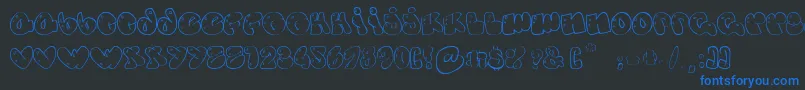 フォントSomeBubbles – 黒い背景に青い文字