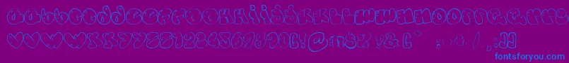 SomeBubbles-Schriftart – Blaue Schriften auf violettem Hintergrund
