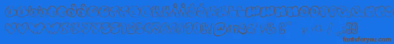 SomeBubbles-fontti – ruskeat fontit sinisellä taustalla