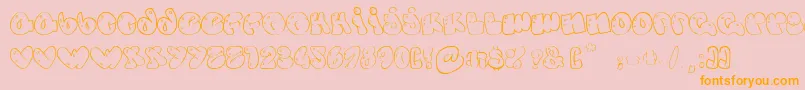 SomeBubbles-Schriftart – Orangefarbene Schriften auf rosa Hintergrund