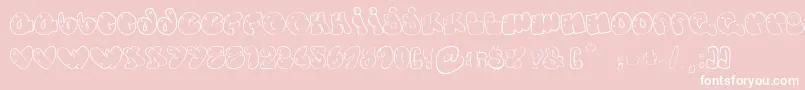 SomeBubbles-fontti – valkoiset fontit vaaleanpunaisella taustalla