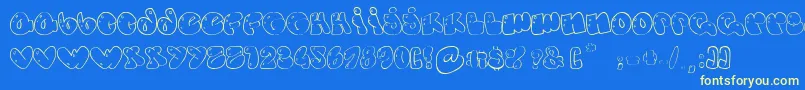 SomeBubbles Font – Yellow Fonts on Blue Background