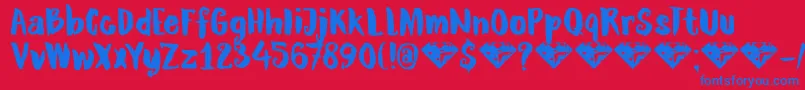 DkRubyRed Font – Blue Fonts on Red Background