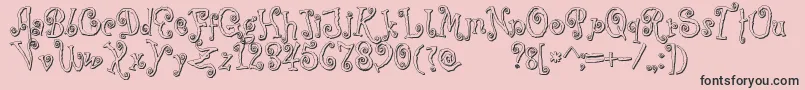 フォントCoprsscriptShadow – ピンクの背景に黒い文字