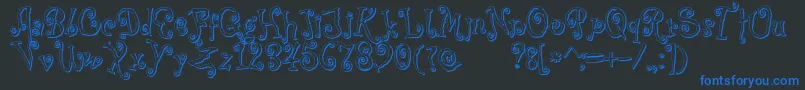 CoprsscriptShadow Font – Blue Fonts on Black Background