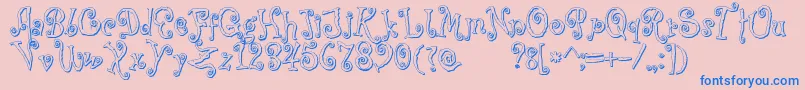 フォントCoprsscriptShadow – ピンクの背景に青い文字