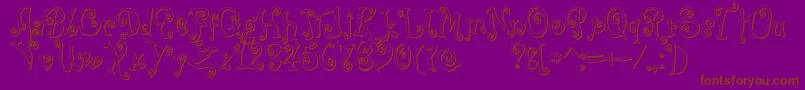 CoprsscriptShadow-Schriftart – Braune Schriften auf violettem Hintergrund