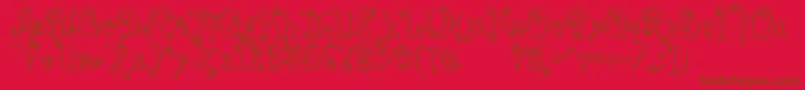 フォントCoprsscriptShadow – 赤い背景に茶色の文字