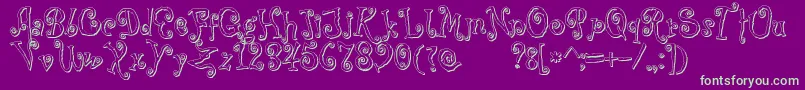 CoprsscriptShadow-fontti – vihreät fontit violetilla taustalla